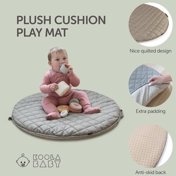 New Koola Baby Activity Mat Play & Learn Plush Cushion Padded Round Mat - Picture 1 of 7